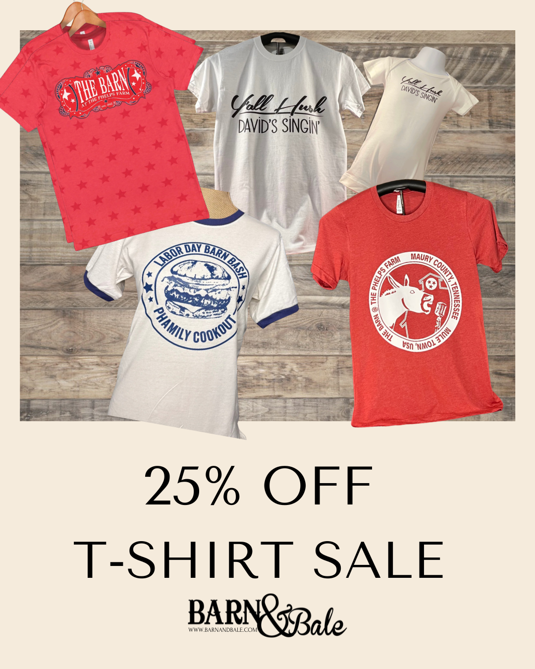 T-SHIRT SALE 25% OFF