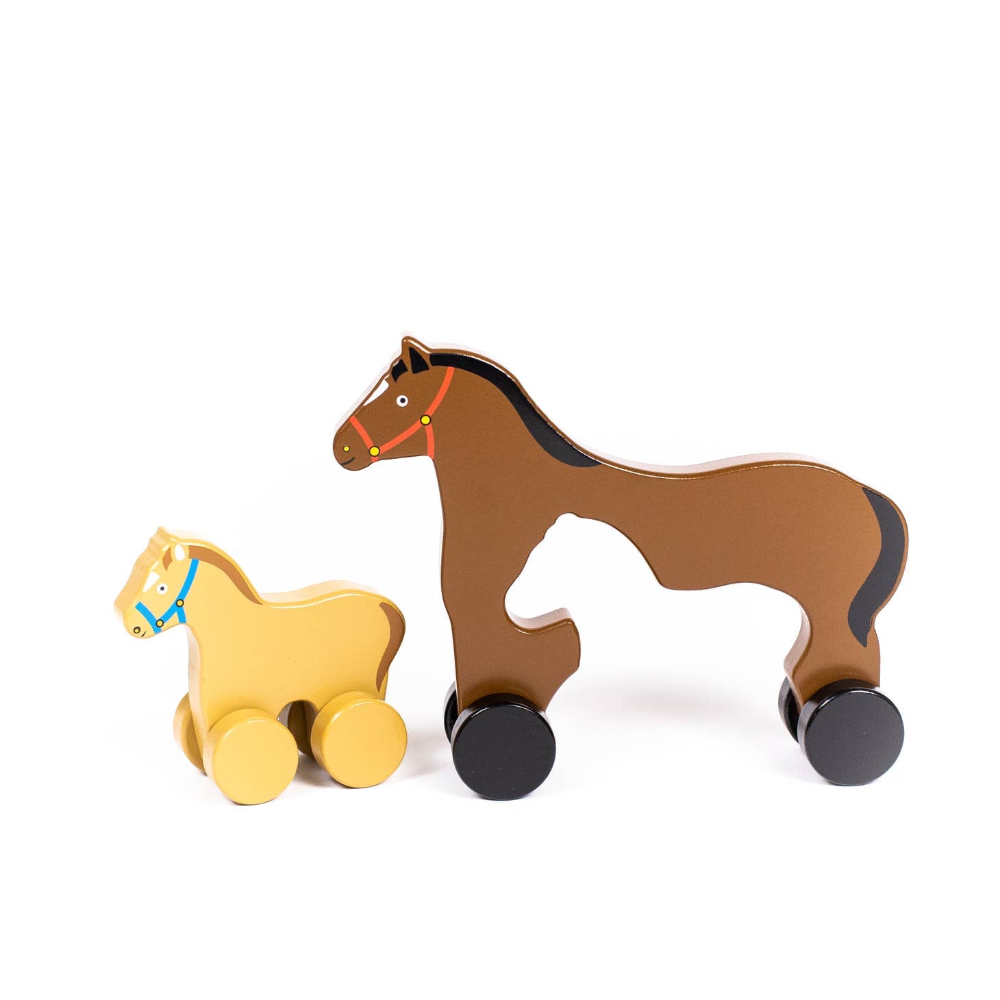 Momma & Baby Wooden Roller Horse
