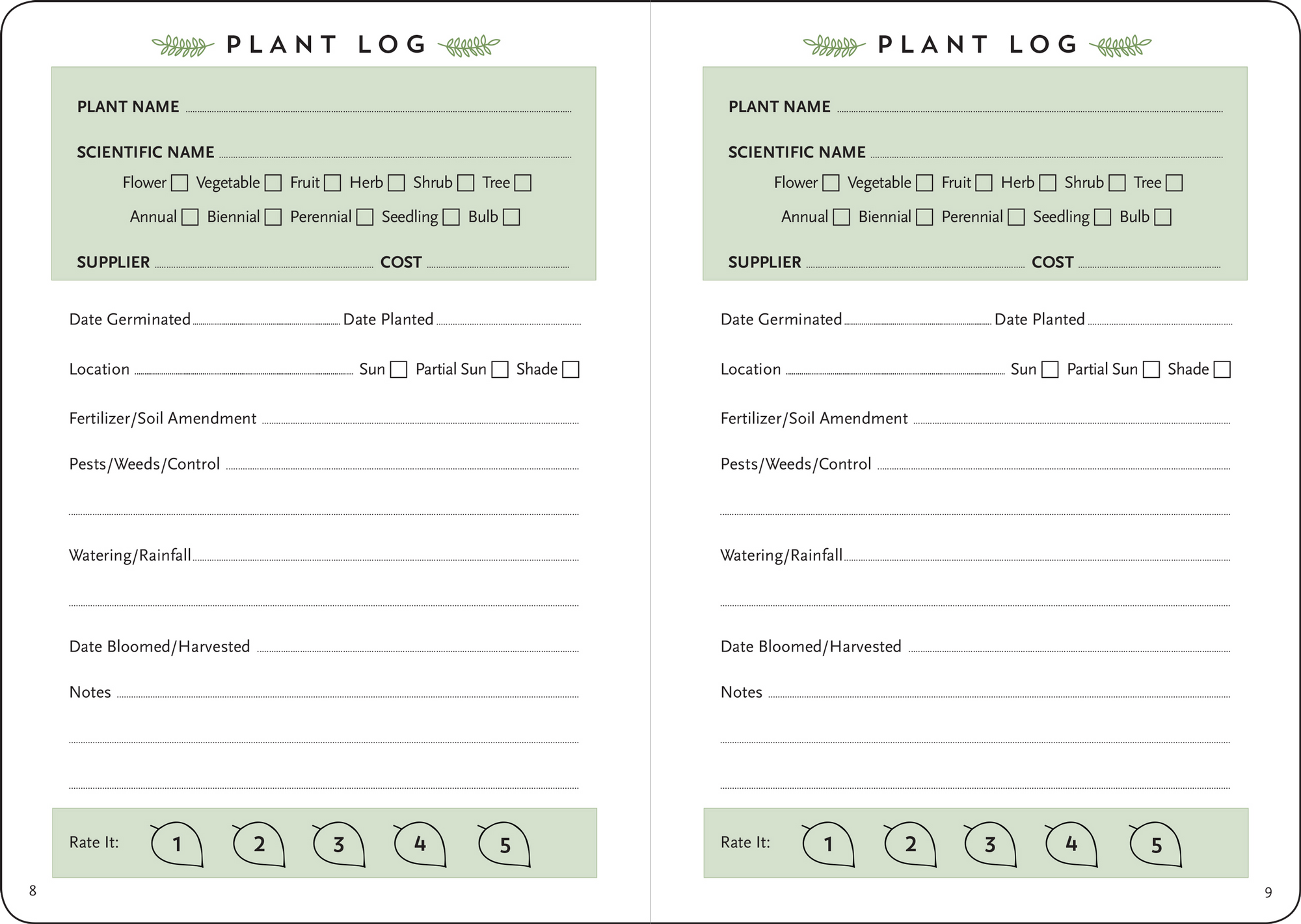 Gardeners Logbook