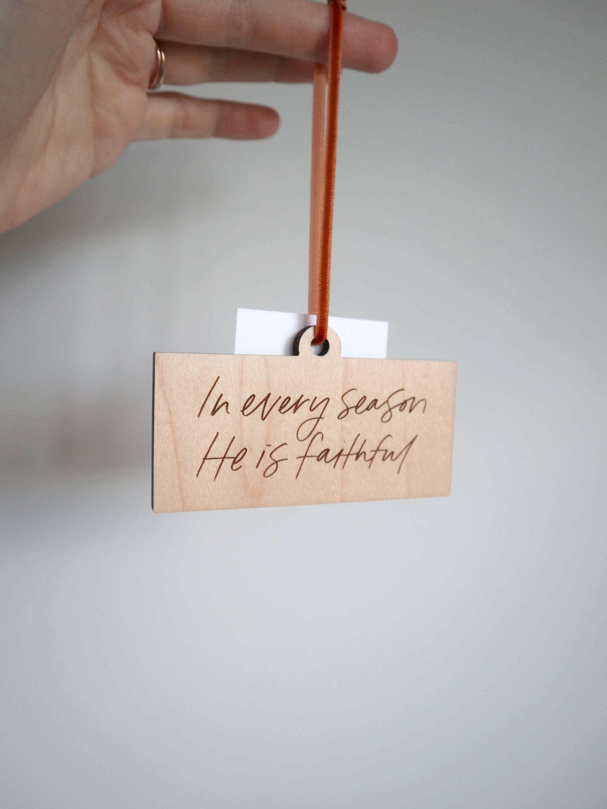 'In Every Season' Wooden Script Ornament