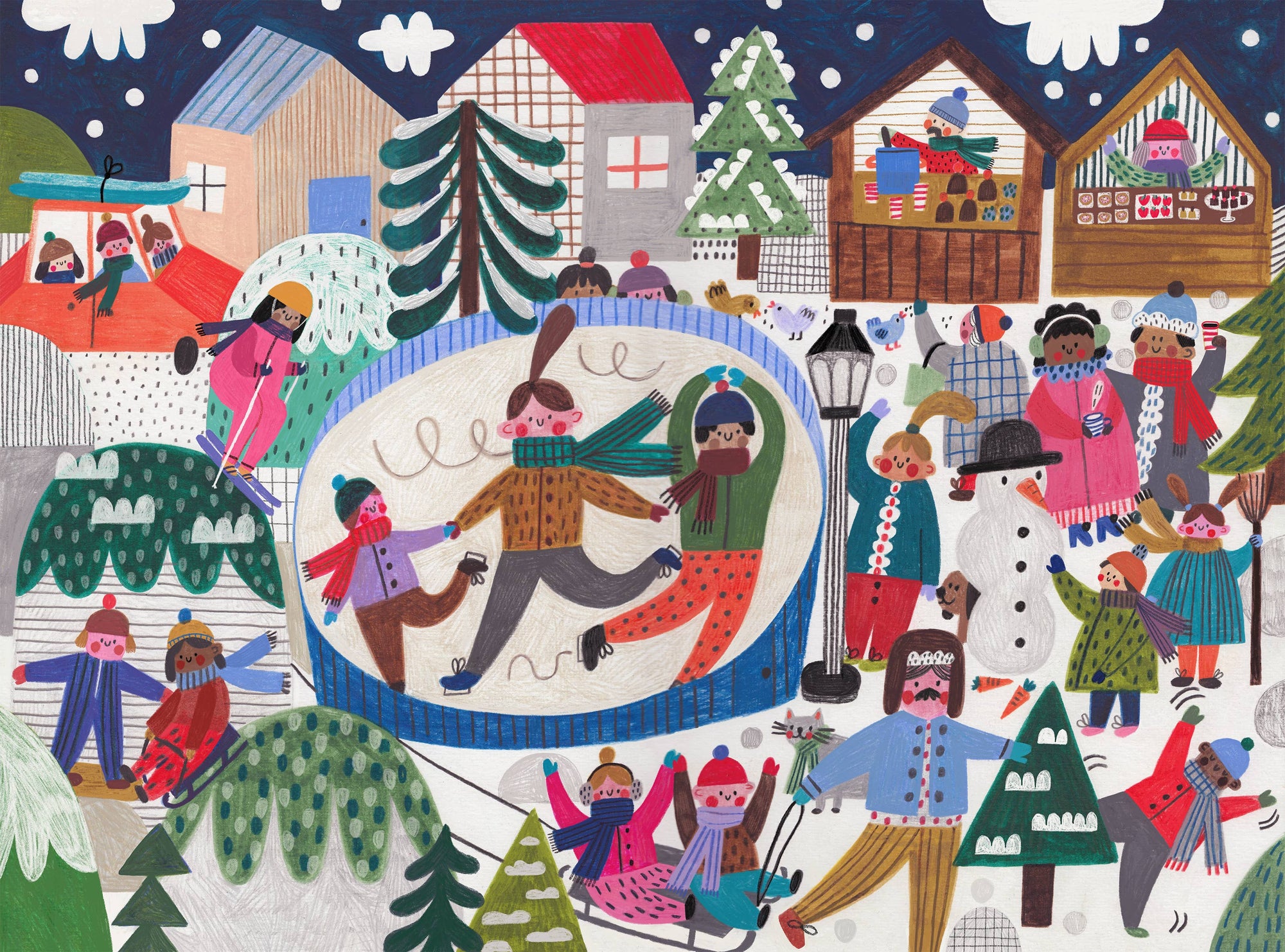 Snow Happy 1,000 Piece Winter Holiday Puzzle