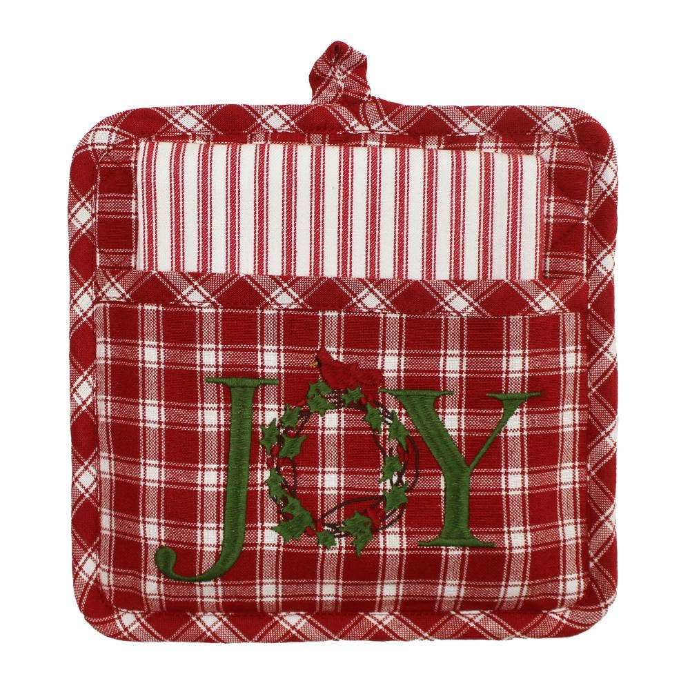 Christmas JOY Pocket Potholder & Tea Towel Set