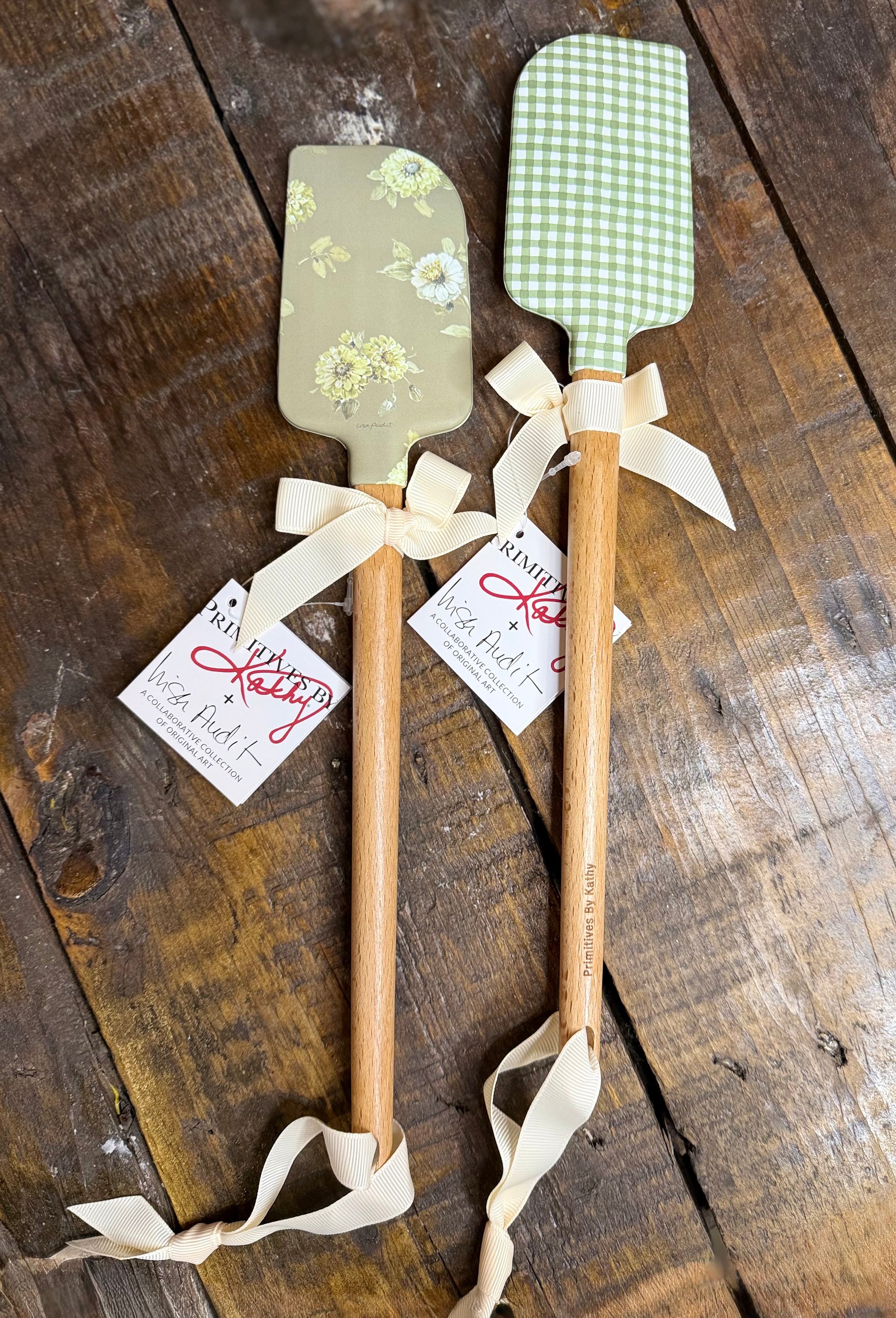 Green Floral Spatula