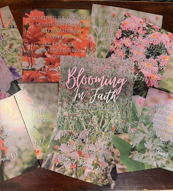 Blooming in Faith Floral Scripture Card Set - Barn & Bale