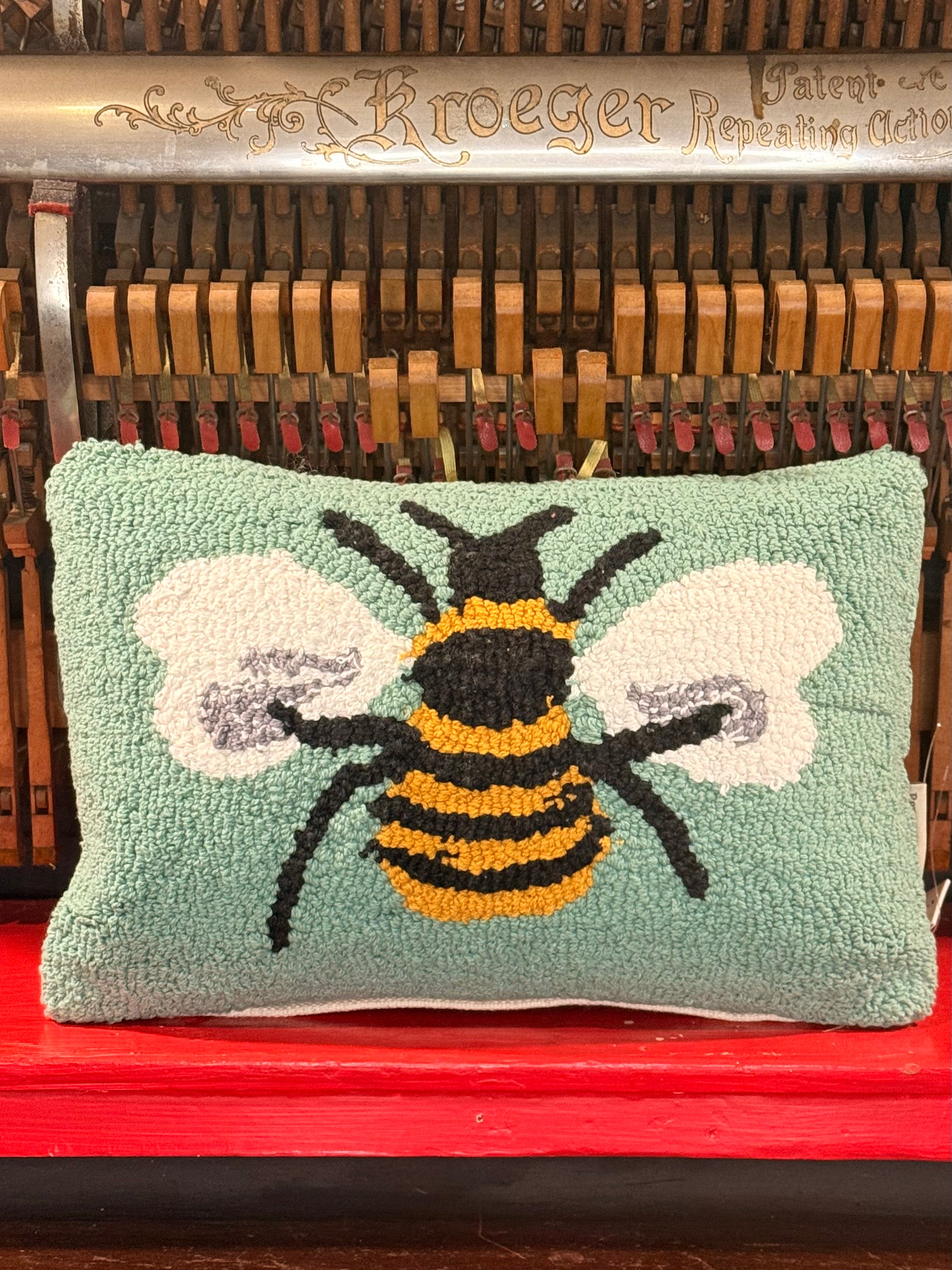 Hooked Bee Pillow