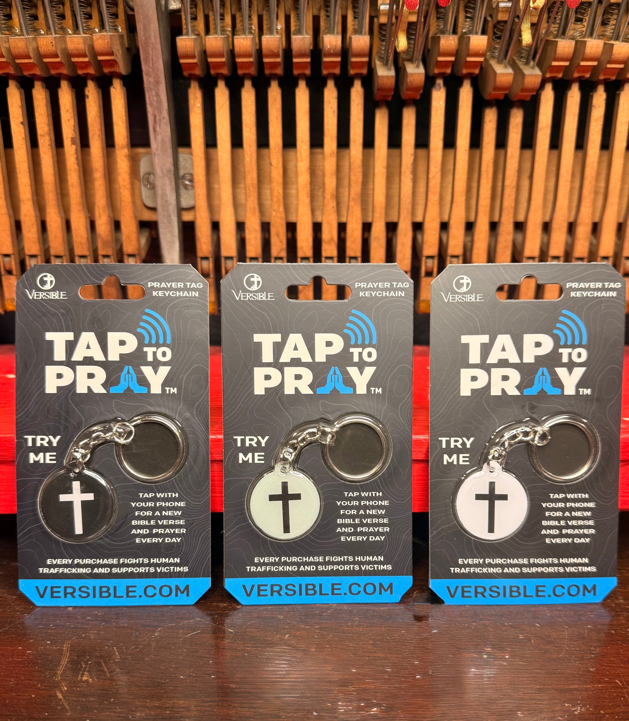 Tap to Pray Prayer Tag Keychain