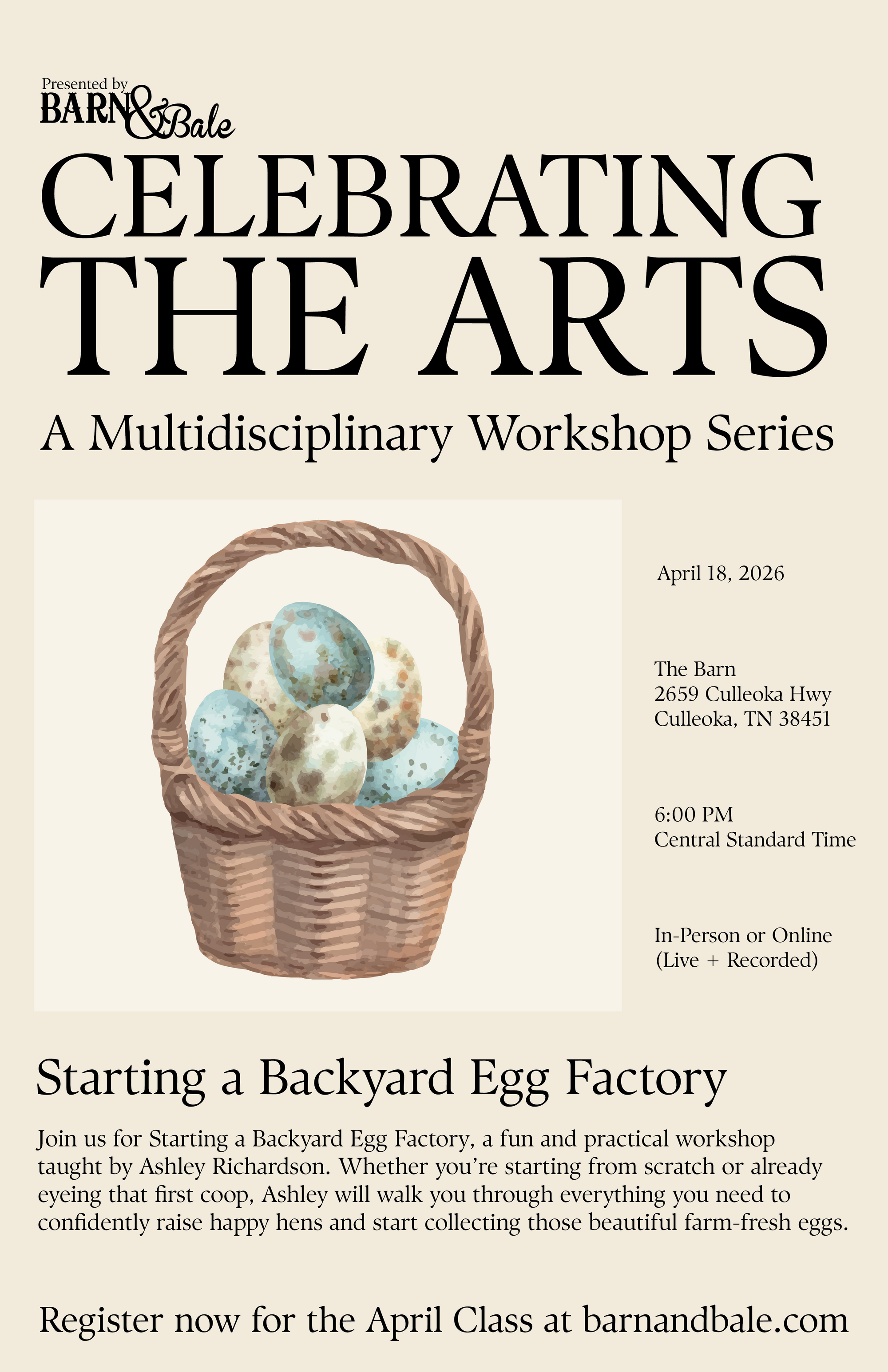 Celebrating the Arts: Starting a Backyard Egg Factory(April 18,2026)