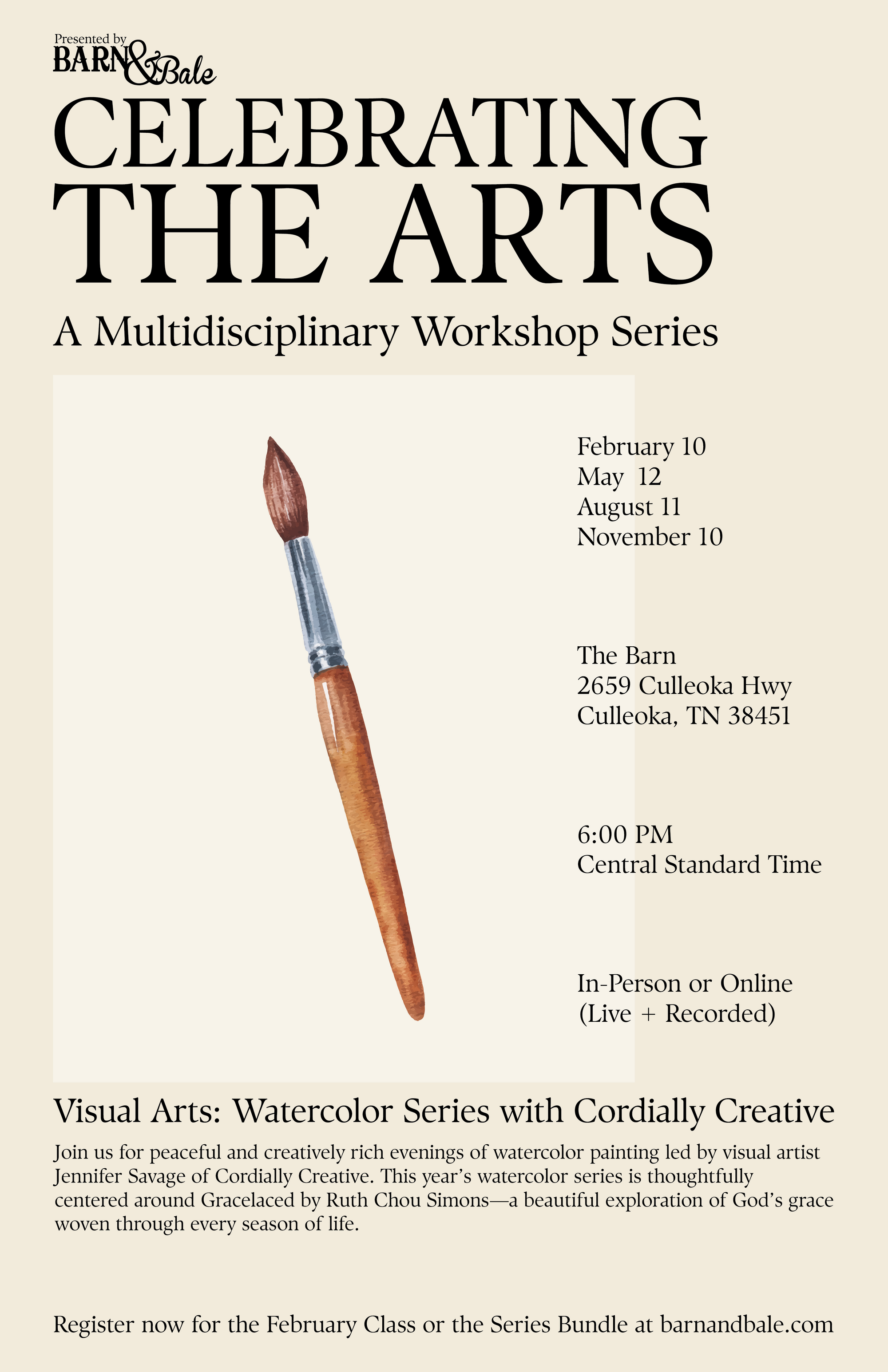 Watercolor Class with Artist, Jennifer Savage(Summer)-August 11, 2026