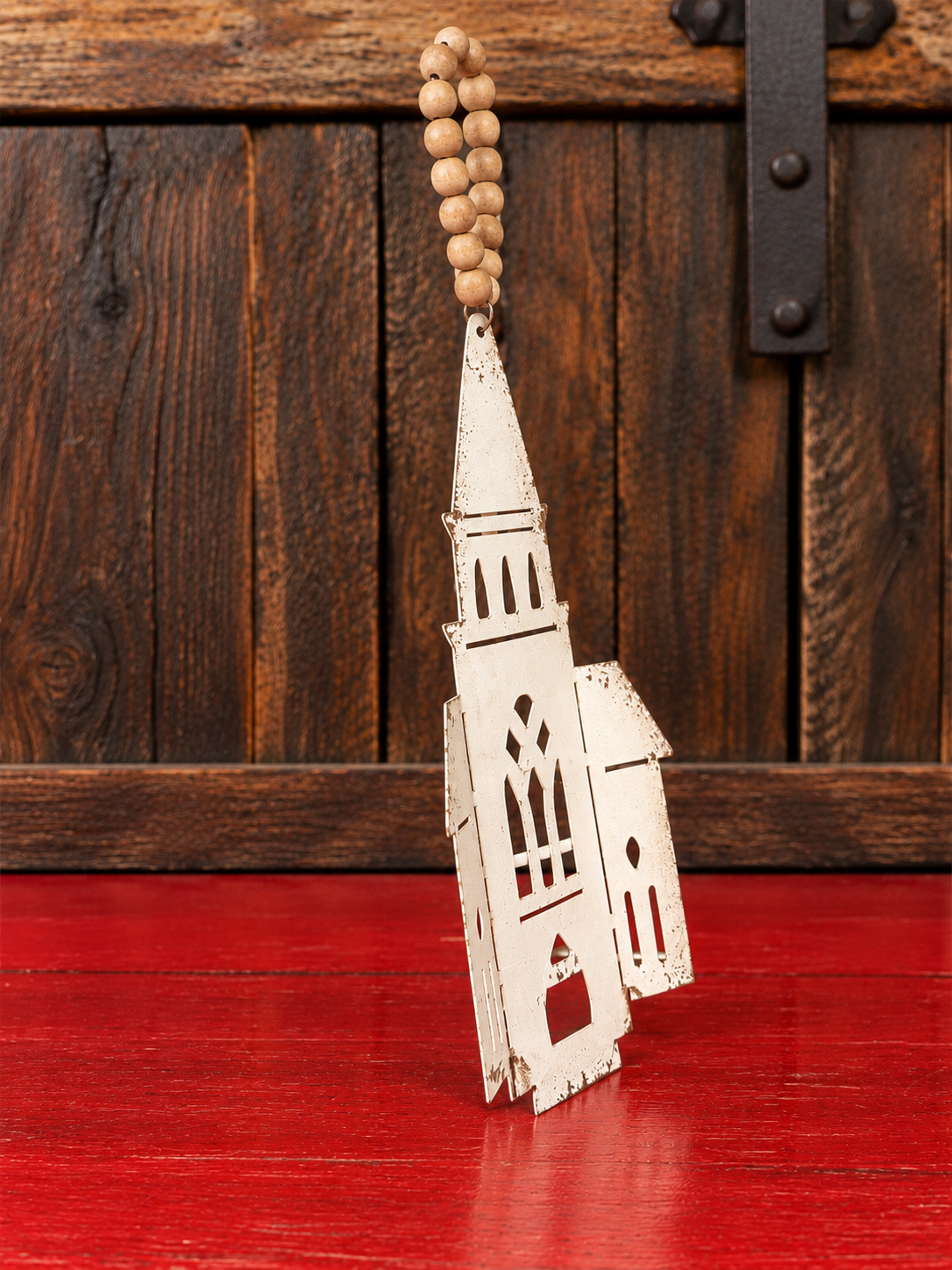 Metal Church with Bead Hanger