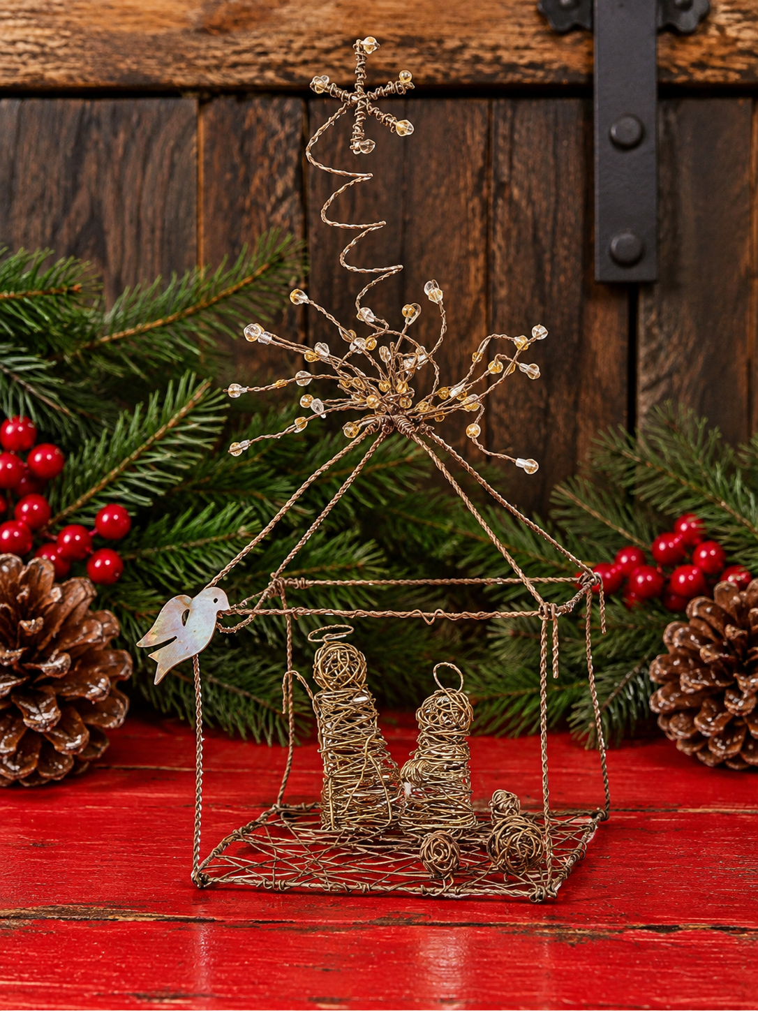Large Vintage Wire Nativity