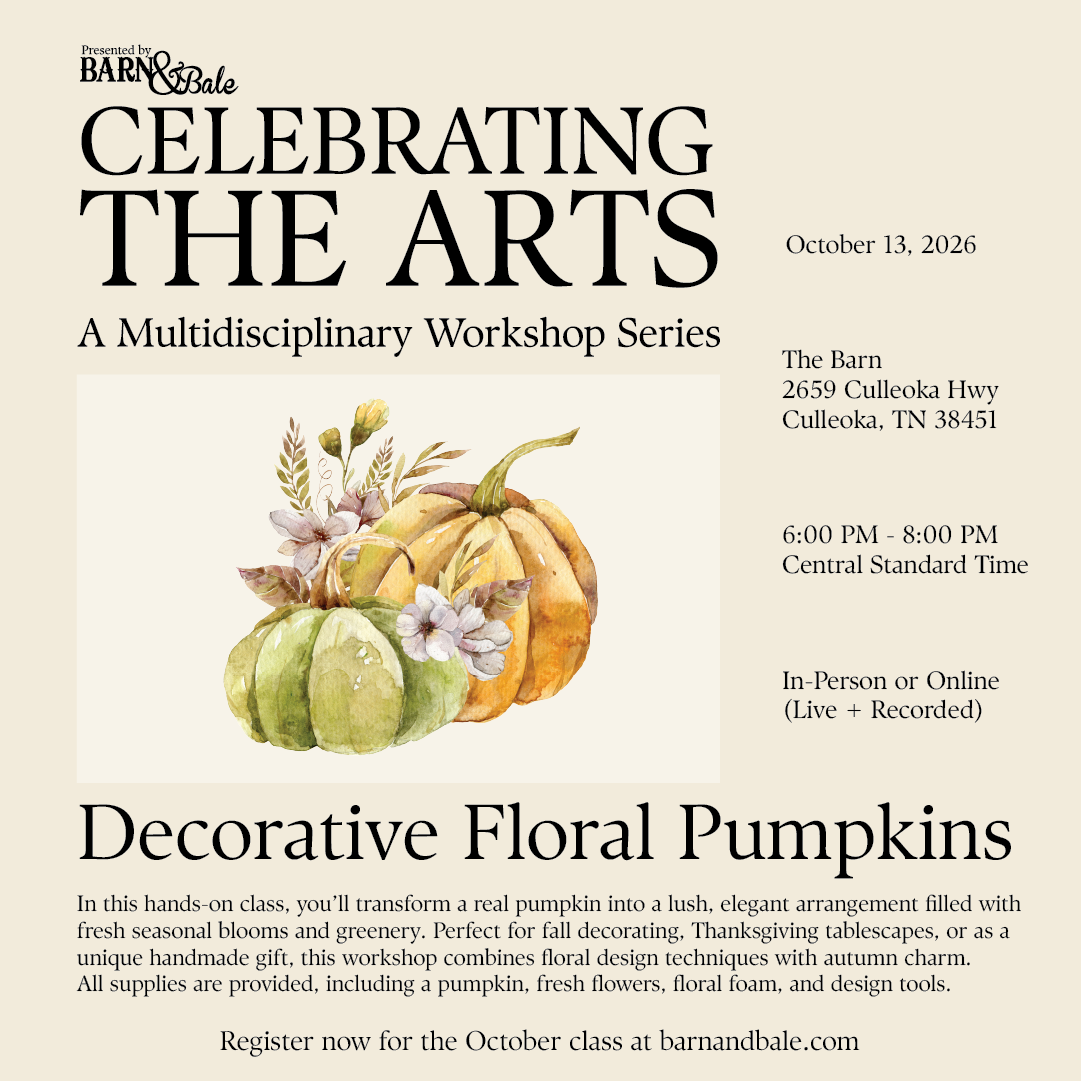 Celebrating the Arts: Decorative Floral Pumpkins with Lori Phelps(October 13, 2026)