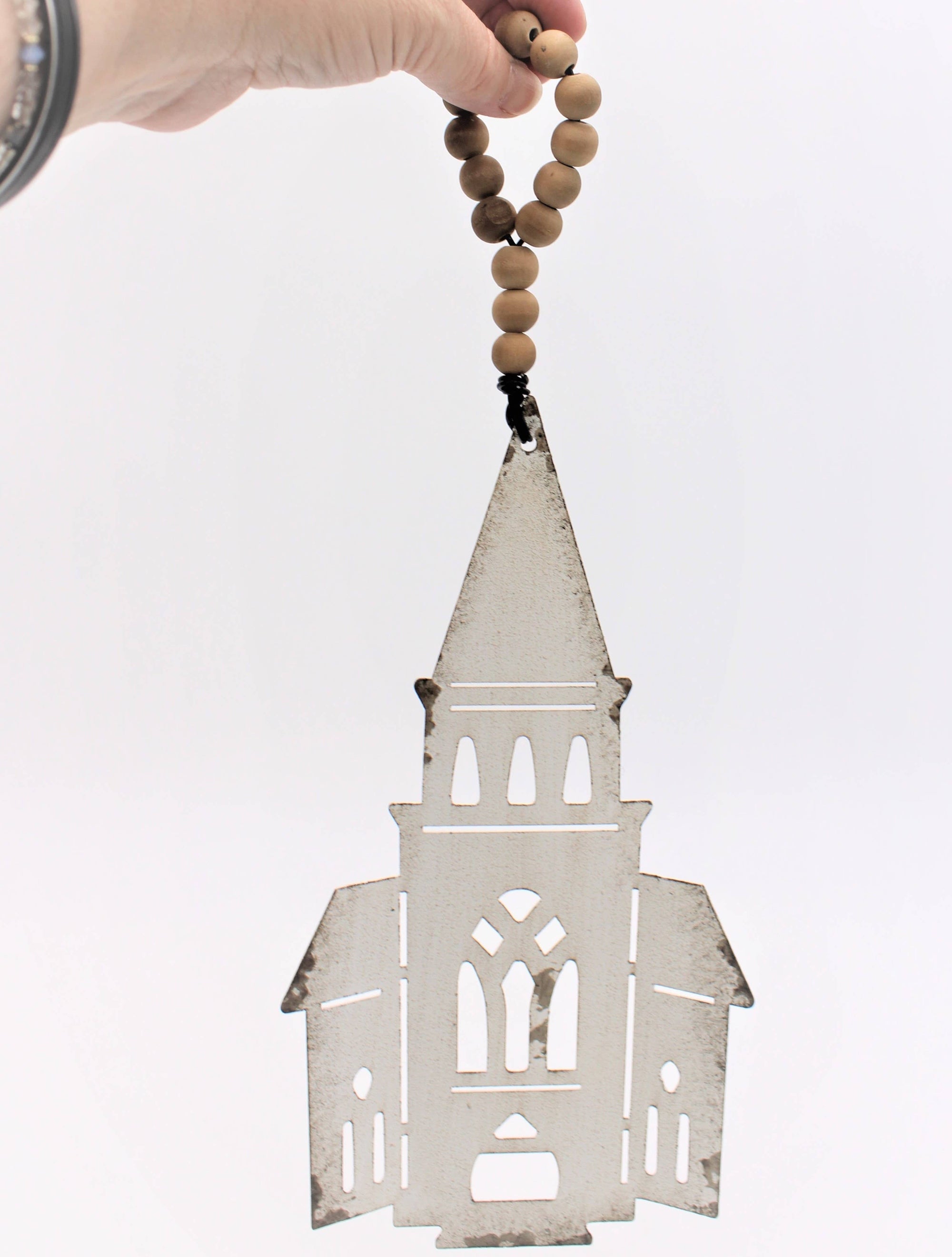 Metal Church with Bead Hanger