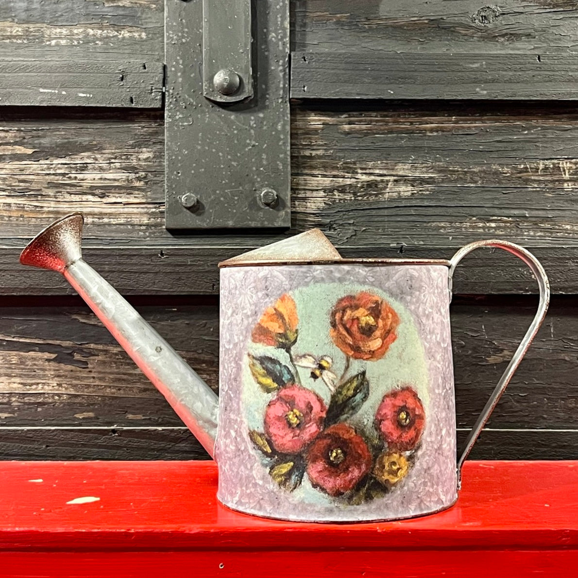Galvanized Floral Watering Can