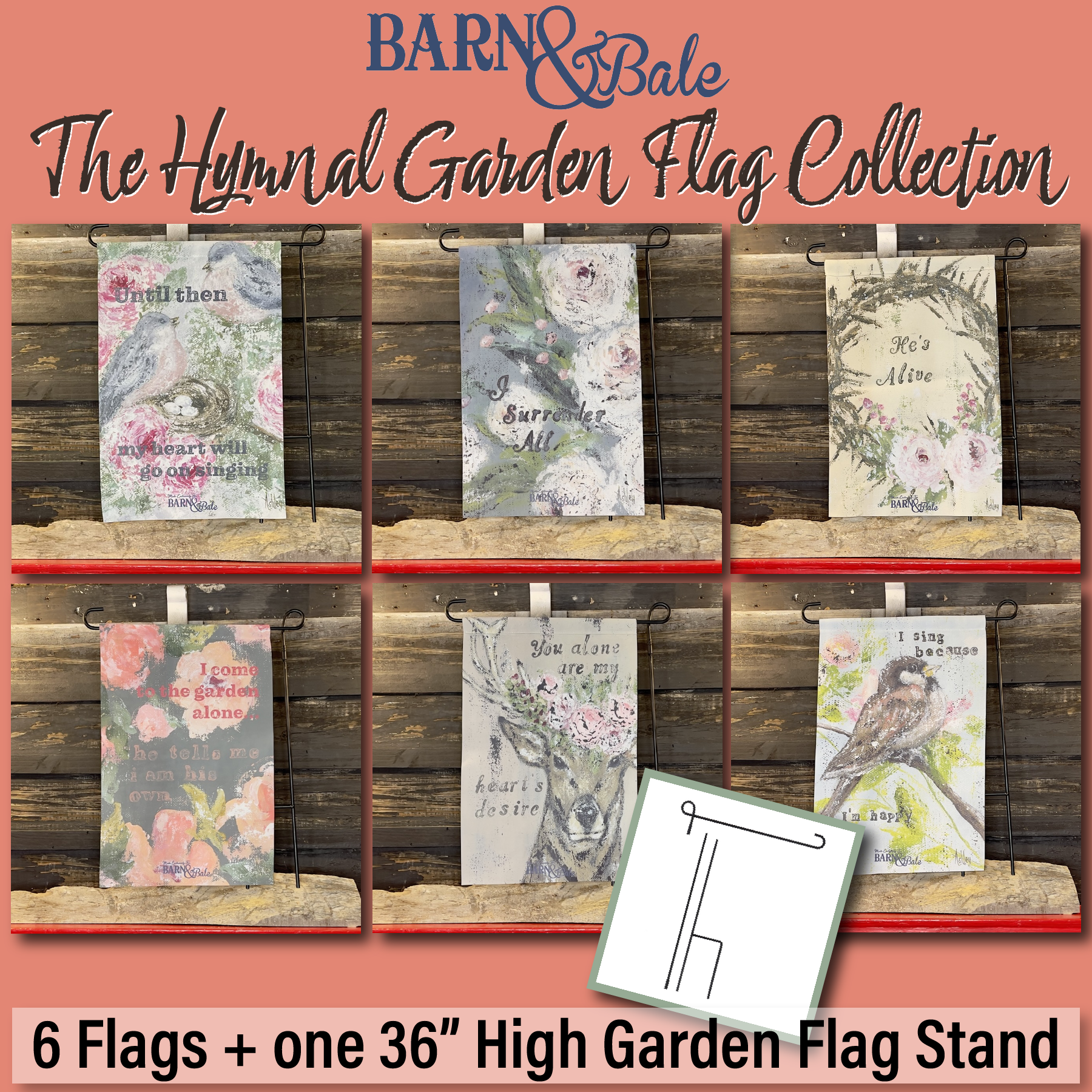 Hymnal Garden Flags & Stand